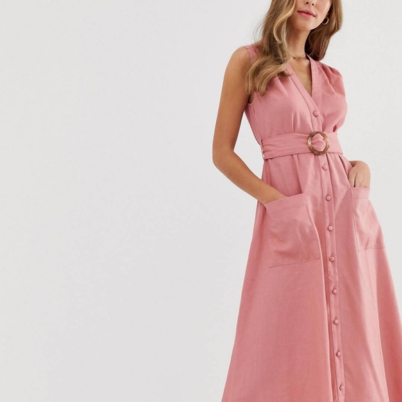 asos linen dress